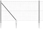 vidaXL Zaun mit Pfosten Grau 1 x 25 m Stahl