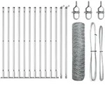 vidaXL Zaunpfosten Silber 25 x 0,4 m (36 mm Maschen) Stahl