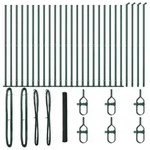 vidaXL Zaunpfosten Gr&uuml;n 50 x 1,6 m (13 mm Maschen) Stahl und PVC