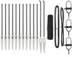 vidaXL Zaunpfosten Grau 25 x 0,5 m (36 mm Netz) Stahl
