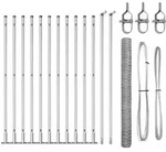 vidaXL Zaunpfosten Silber 25 x 1,6 m (50 mm Geflecht) Stahl