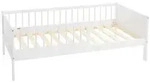 ML-Design Kinderbett 80x160 cm Wei&szlig;, Holzbett mit Lattenrost & Rausfallschutz,