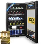 Sommertal K&uuml;hlschrank GK 100&ndash; Leiser Getr&auml;nkek&uuml;hlschrank mit LED,...