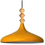 Bamyum Champion Holz Metall E27 Moderne Gelb Pendellampe