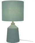 Relaxdays Tischlampe, gemusterter Keramikfu&szlig;, Stoffschirm, E14, HxD: 42 x 23 cm,