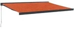 vidaXL Markise Einziehbar Orange und Braun 4x3 m Stoff und Aluminium