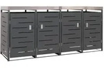 Proregal 4er-M&uuml;lltonnenverkleidung | HxBxT 125x264x84cm | 80-240 Liter 