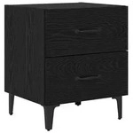 vidaXL Bettschrank Schwarz Eichen-Optik 40 x 35 x 47,5cm