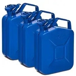 BW&reg; Kraftstoffkanister Metall Benzinkanister 3x 5 Liter - Blau - RAL 5005 -