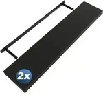 Casaria 2x Wandregal Matt Schwarz mit Halterung 110cm Schwebend