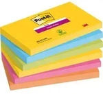 Post-it Carnival Super Sticky Haftnotizen 127 x 76 mm Farbig Sortiert Rechteckig 6