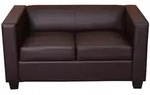 Mendler 2er Sofa Couch Loungesofa Lille ~ Kunstleder, coffee