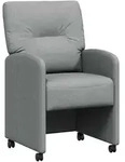 vidaXL Esszimmerst&uuml;hle mit Rollen 2 pcs Hellgrau 57 x 67 x 95 cm Stoff