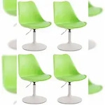 CLP 4er Set Esszimmerst&uuml;hle Maverick Kunststoff gr&uuml;n/wei&szlig;