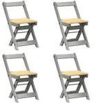 vidaXL Esszimmerst&uuml;hle Klappbar 4 Stk. Corona Grau Massivholz Kiefer
