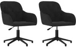 vidaXL Esszimmerst&uuml;hle 2 Stk. Drehbar Schwarz Samt