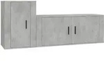 vidaXL 2-tlg. TV-Schrank-Set Betongrau Holzwerkstoff