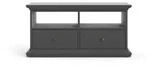 Ebuy24 Venedig TV Tisch 2 Schubladen und 2 F&auml;cher matt grau.