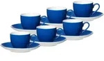 Ritzenhoff & Breker DOPPIO Espressotasse mit Untertasse 80 ml 6er Set indigo blau