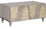 vidaXL Couchtisch Grau 80 x 50 x 40 cm Massivholz Mango