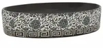 vidaXL Aufsatzwaschbecken Schwarz Blau Oval 56,5x36,5x13,5 cm Keramik
