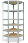shelfplaza HOME 200x70x45 cm Eckregal in verzinkt mit 6 B&ouml;den und 145 kg...