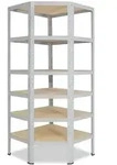 shelfplaza OFFICE 200x70x40 cm Eckregal in lichtgrau mit 6 B&ouml;den und 145 kg Traglast