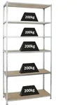 PROREGAL Schwerlastregal Giant Muli | HxBxT 250x120x50cm | Fachlast 200kg | Verzinkt