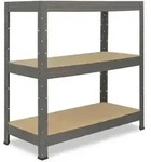 shelfplaza PRO 90x60x40 cm Schwerlastregal in grau mit 3 B&ouml;den und 200 kg Traglast