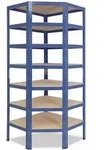 shelfplaza HOME 230x60x30 cm Eckregal in blau mit 7 B&ouml;den und 125 kg Traglast pro