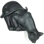 Moritz Schwarze Katze Kantenhocker 26 cm Kantensitzer Cat Skulptur Figur