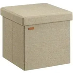 CASARIA&reg; Faltbarer Sitzhocker mit Stauraum Leinenoptik Beige