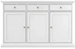 Venedig Sideboard 3 T&uuml;ren und 3 Schubladen, Breite 143 cm, H&ouml;he 91 cm wei&szlig;.
