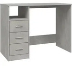 vidaXL Schreibtisch mit Schubladen Betongrau 102x50x76cm Holzwerkstoff