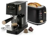Nordic Set Kaffeemaschine 20 Bar Kapseln und Kaffee, Toaster 2 Breite Scheiben,