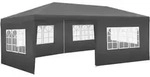 tectake Pavillon Novara mit 5 Seitenteilen, wasserdicht, 6x3m 600 x 300 x 250 cm Grau