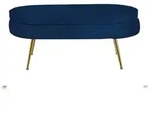 SalesFever Sitzpouf oval | Bezug Samt-Stoff | Gestell Metall goldfarben | B 99...