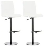 CLP 2er Set Barhocker Cadiz Kunstlederbezug schwarz/wei&szlig;