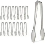 Relaxdays Zuckerzange, 16er Set, Edelstahl, Servierzange f&uuml;r W&uuml;rfelzucker,