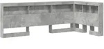 vidaXL Aufbewahrungskopfteil mit Regal Beton Grau 100 cm Holzwerkstoff