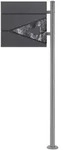 ML-Design ECD Germany Standbriefkasten Edelstahl, mit Pfosten & Zeitungsfach,