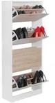 FineBuy Schuhkipper 4 F&auml;cher 24 Paar Schuhe Schuhkommode Schuhschrank Sonoma