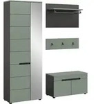 Ebuy24 Canu Garderobenm&ouml;bel Set C8 staubgr&uuml;n, dunkelgrau.