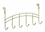 Relaxdays T&uuml;rgarderobe, 6 Haken, zum Einh&auml;ngen, Metall, T&uuml;rhakenleiste Flur,