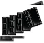 M&Auml;SER Fondueteller rechteckig 25,5 x 19,5 cm, 4-er Set, SCHWARZ postsicher