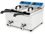 VERTES Doppelt Friteuse aus Edelstahl 2x 16 Liter Fassungsverm&ouml;gen, 60-200&deg;C,...