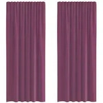 vidaXL Voile Vorh&auml;nge mit Stangentaschen 2 Stk. Lila