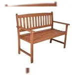 DELUKE Gartenbank METZ 2-Sitzer - 110cm Breit, Eukalyptus, Natur | Terrassenbank