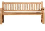 DELUKE Gartenbank Teakbank HIBAS - Holz Teak 180x61x93 cm | Holzbank 180 Cm