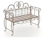 DELUKE Gartenbank LENAR - Metall Braun 128x46x94 cm | Metallbank Garten 2...